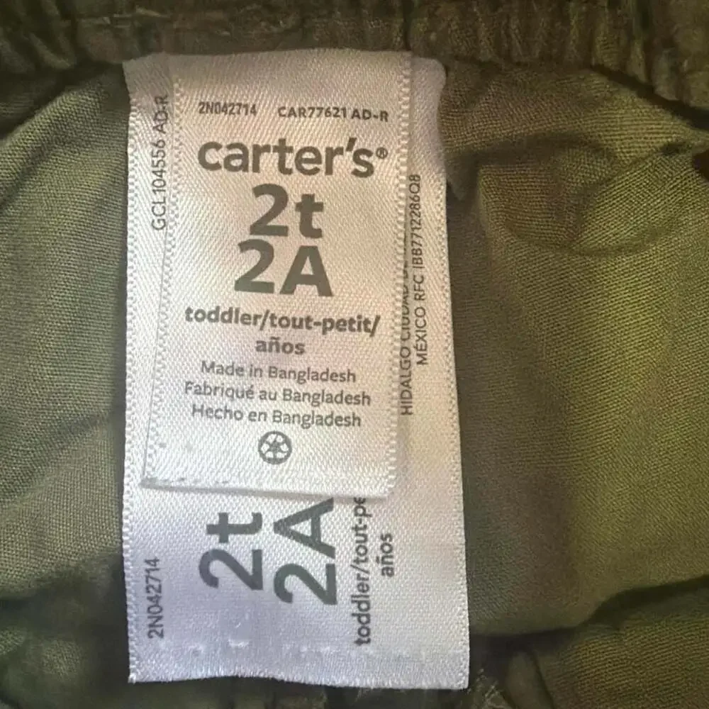 Carter's Olive Green Pull-On Cargo Shorts